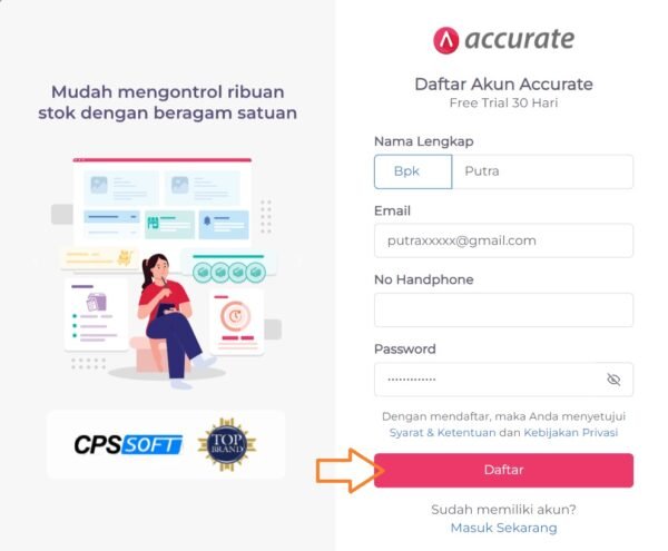 Registrasi akun 